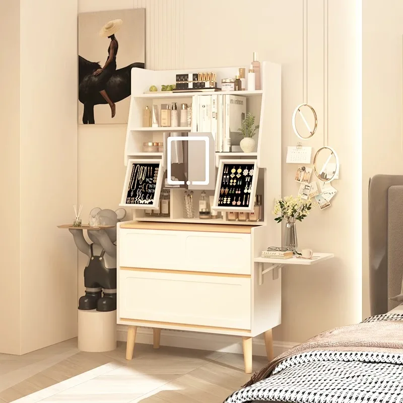 

Girls Apartment Dressing Table Nordic Style Storage Cabinet Dressing Table Mirror Jewelry Moveis Para Casa Home Accessories