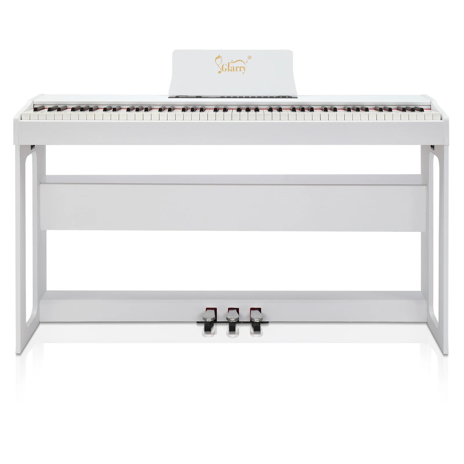 Glarry GDP-104/A-815 88-key heavy hammer keyboard Upright white electric piano without cover