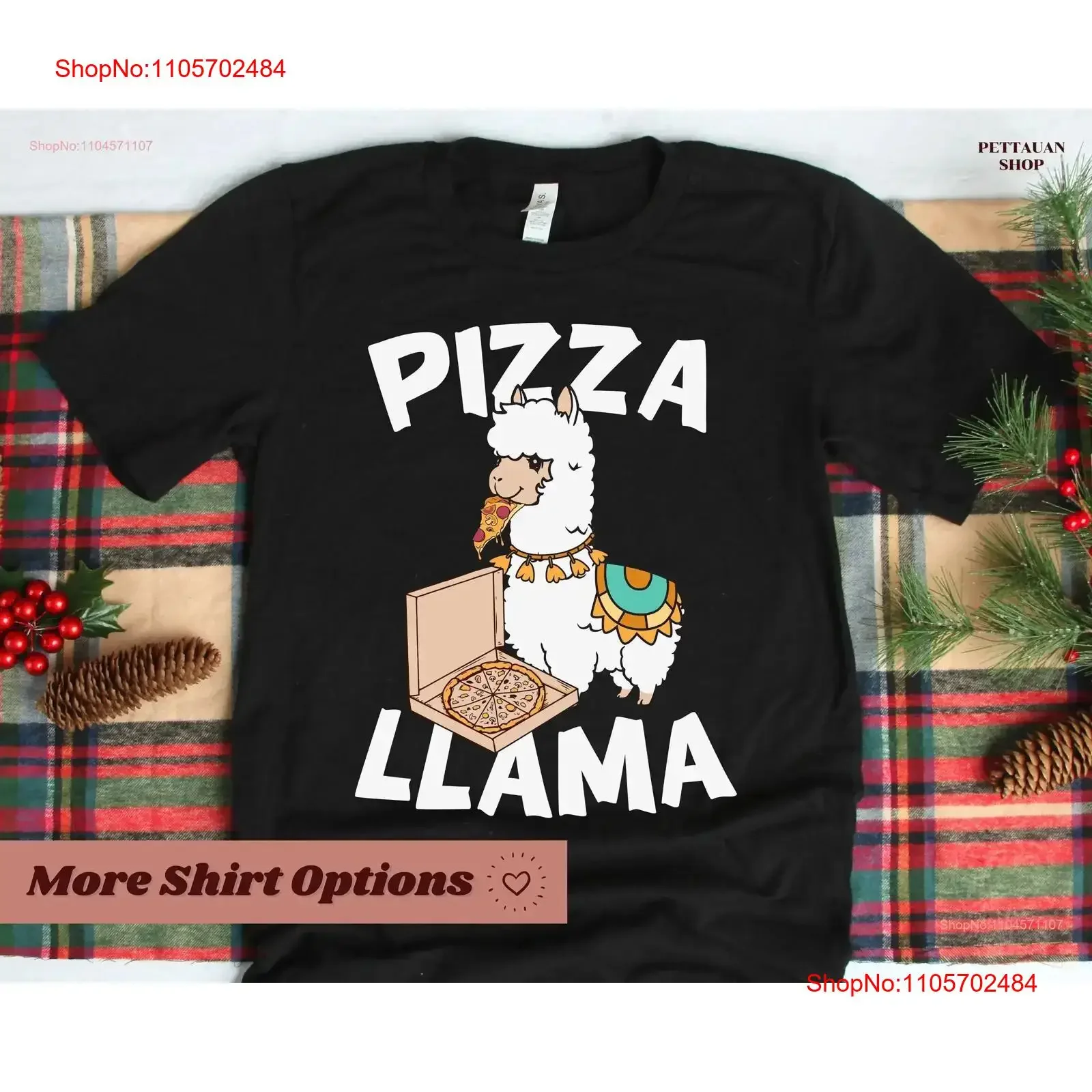 Pizza Lover Llama Pizzatarian T Shirt Funny Cute Lovers Love to EaT Food SweaT Pizzas s vintage Washed Top For Everyday Wear