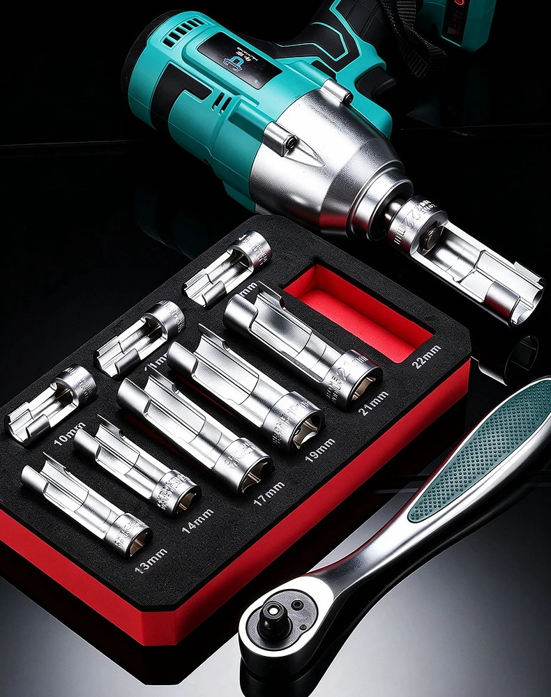 Diesel Injector Fuel Line Oxygen Sensor Socket Wrench 10-22mm Open Oil Pipe Removal Sleeve Union Nut Socket Adapter Hand Tool