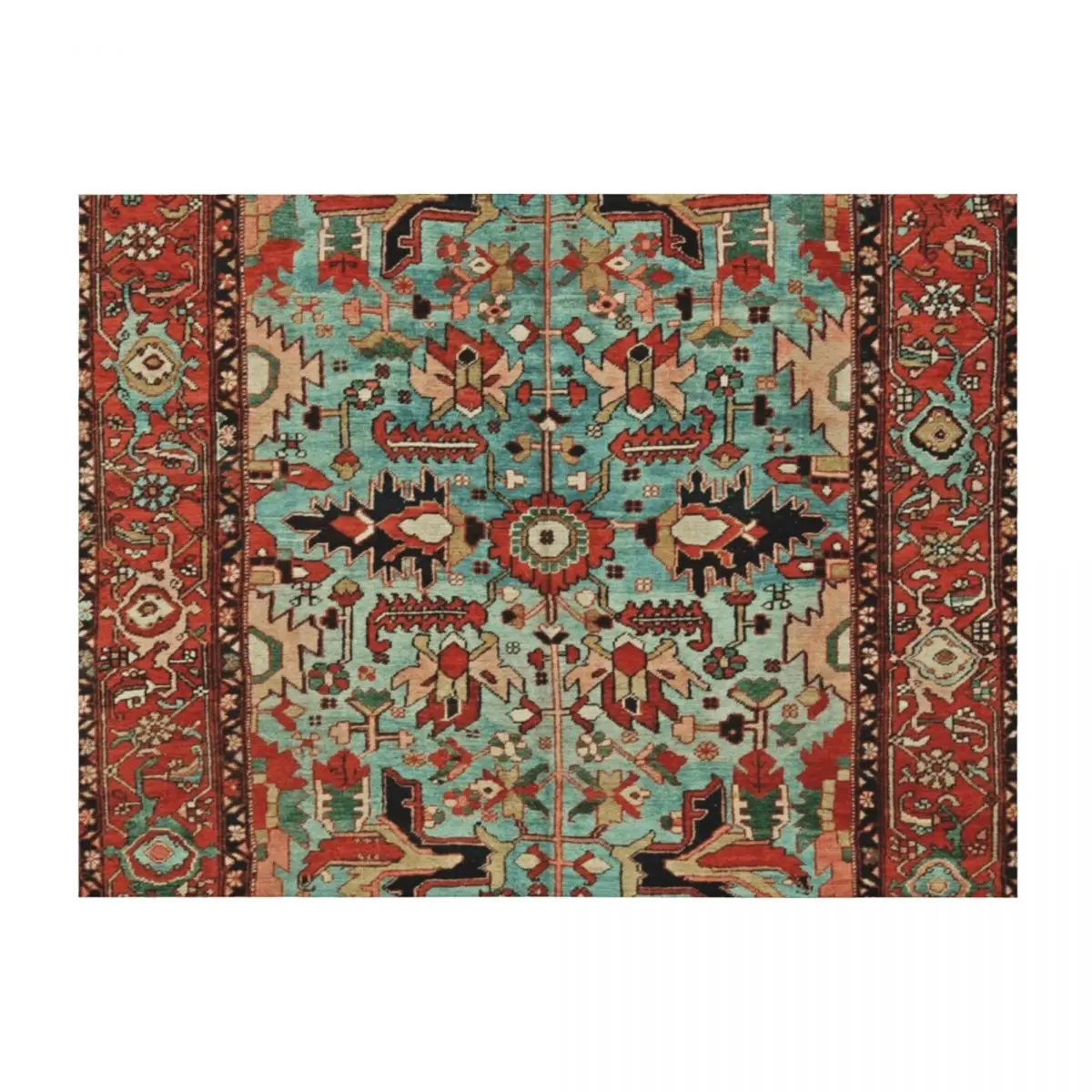 

Antique Heriz Persian Carpet Print Throw Blanket Sofa Throw Custom Single for babies Blankets