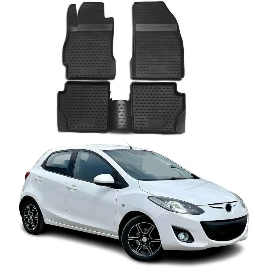 

AllWeather 3D Custom Fit Rubber Floor Mats for Mazda 2 20112014 with Waterproof Odorless TPE Material Laser Measured Precision