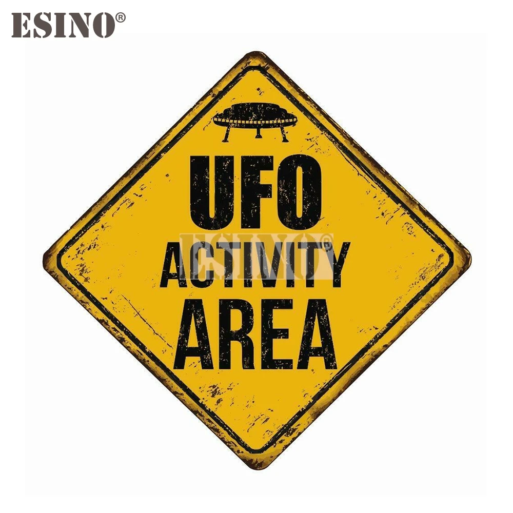 تصفيف السيارة الإبداعية مضحك منطقة تحذير 51 الغريبة UFO منطقة النشاط الكرتون البلاستيكية ملصق مقاوم للماء جسم السيارة ملصق نمط الفينيل #1