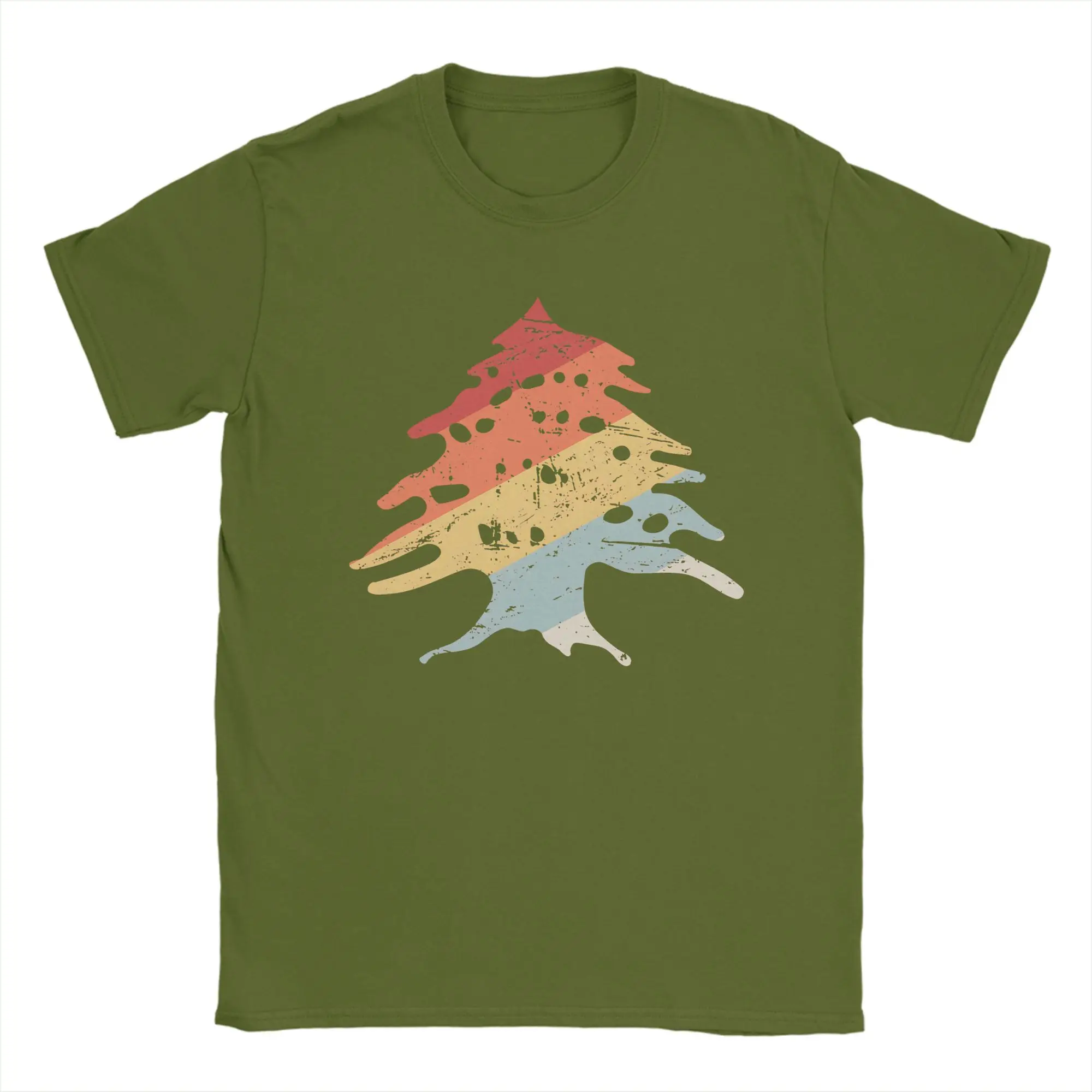 Lebanon T Shirt Summer Tree Cotton T-Shirts For Men Printed Tee Shirt Short-Sleeve Vintage Tees,