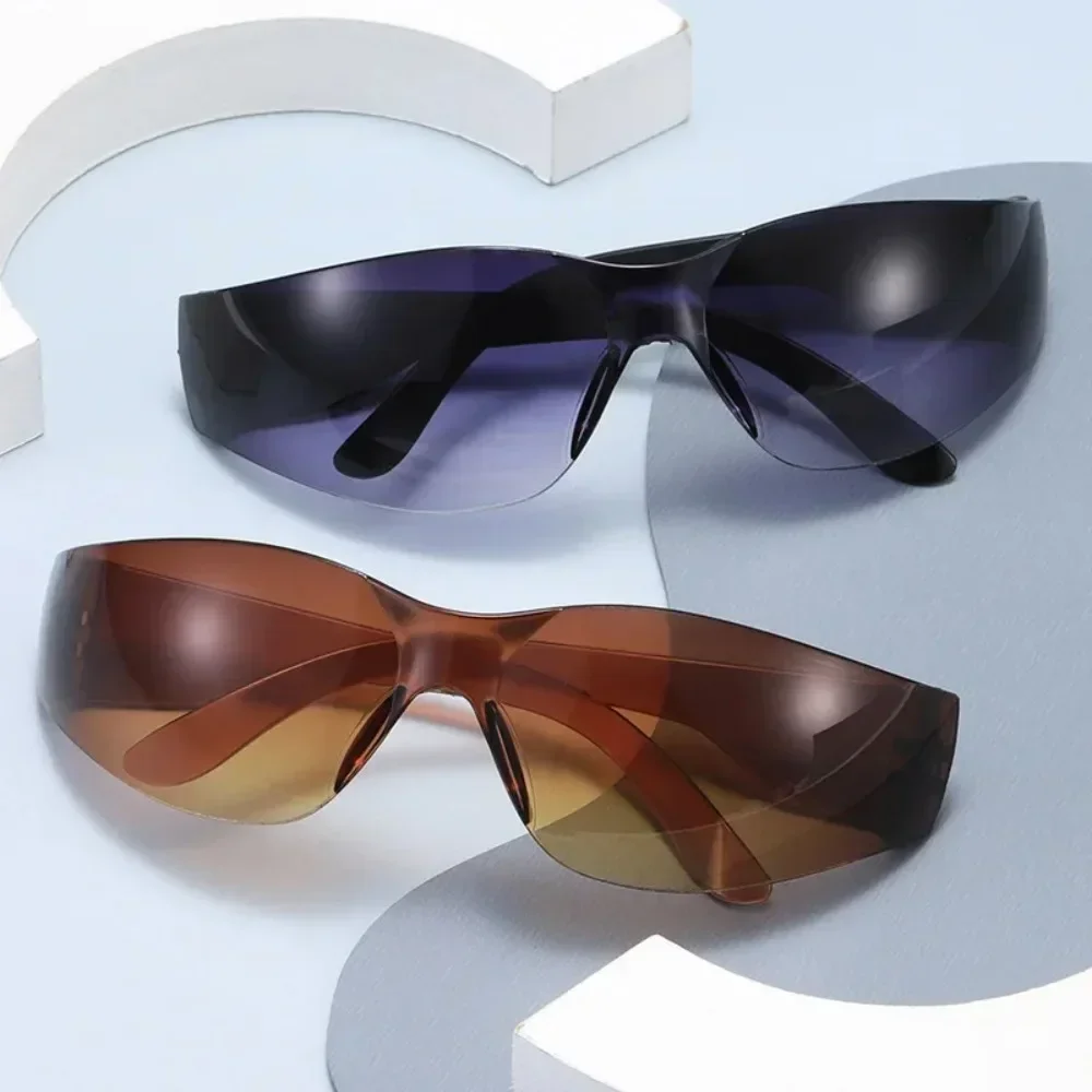 

Pro Cycling Sunglasses Windproof UV400 Protection Rimless Sport Goggles for Outdoor Riding Unisex Lightweight Motorcycle Glasses