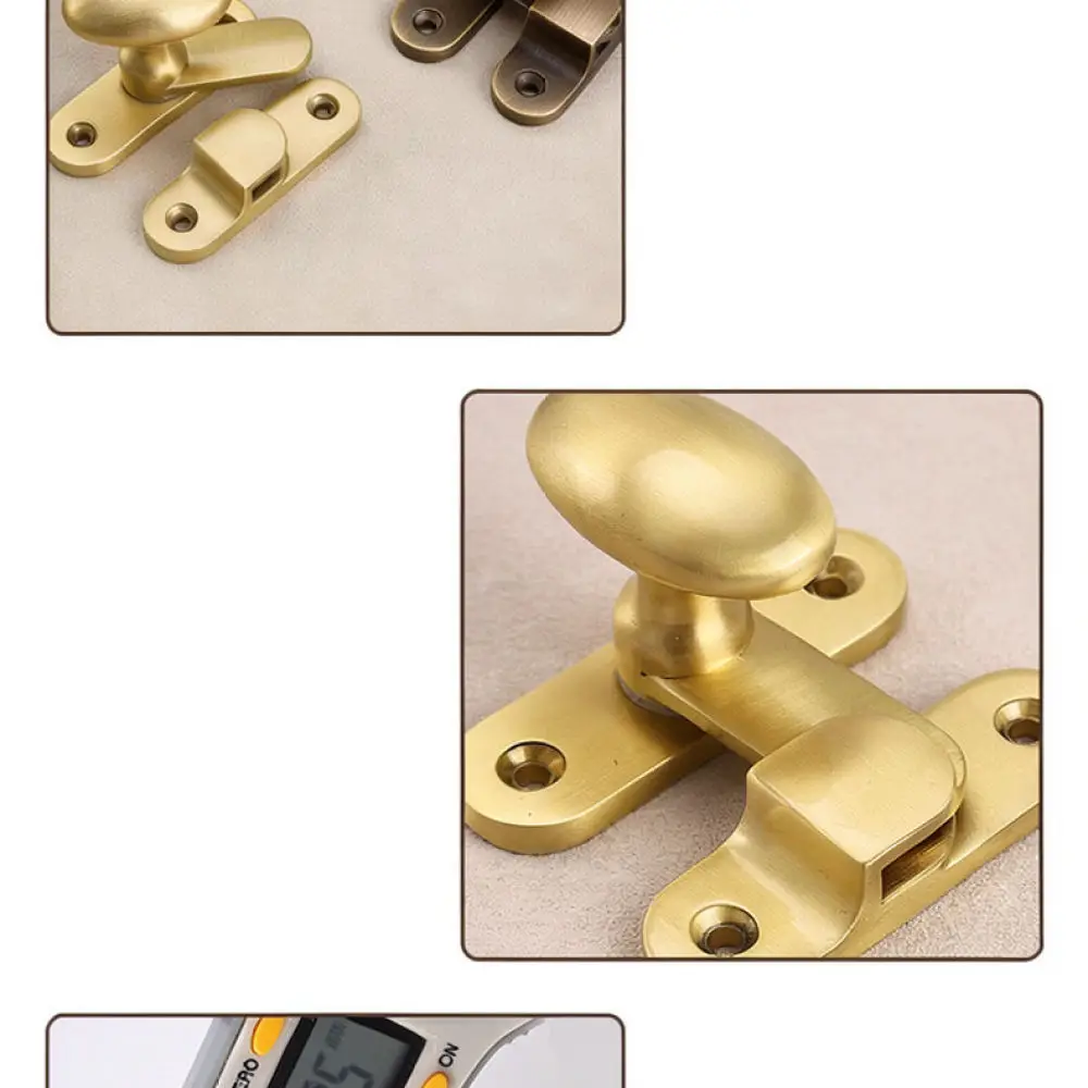 Luxury Brass Rotary Latch Vintage Style Cabinet Door Catch Furniture Hardware Security Bolt Retro Decorative Lock Fitting
