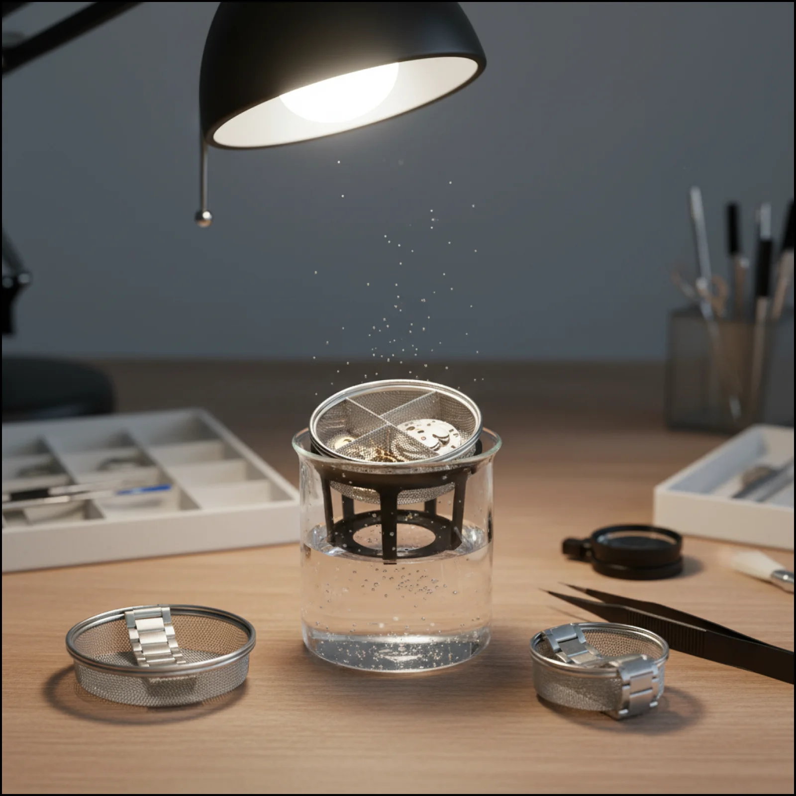 

Stainless Steel Watch Cleaning Basket Set Compact Mesh Accessory for Cleaning Watches and Watchmaking Tools