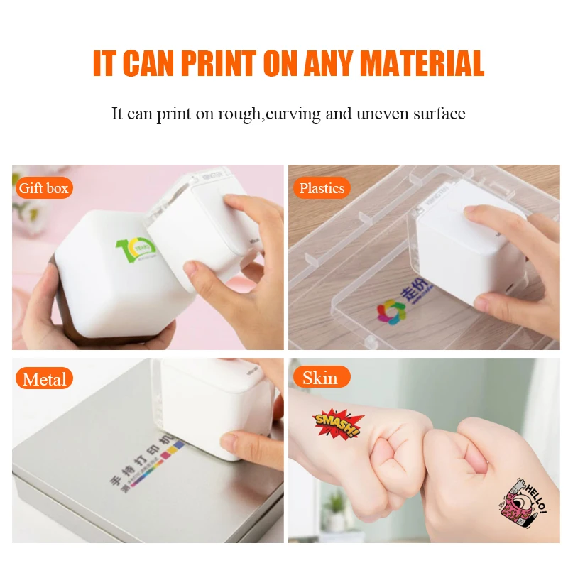 Smart Inkjet Portable Wifi Usb Printer T-Shirt Logo Custom Printing Mobile Color Mini Handheld Inkjet Printer