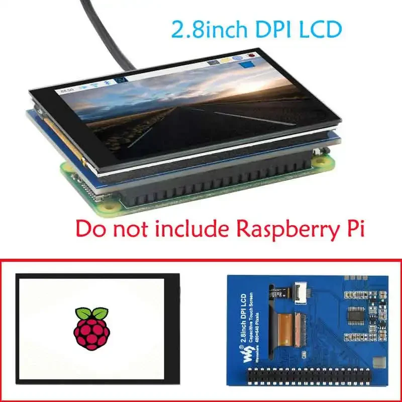 Raspberry Pi 2.8inch DPI LCD Capacitive Touch Screen 480×640 pixel IPS 40PIN GPIO interface For Raspberry Pi 5/4B/3B/Zero/Zero w