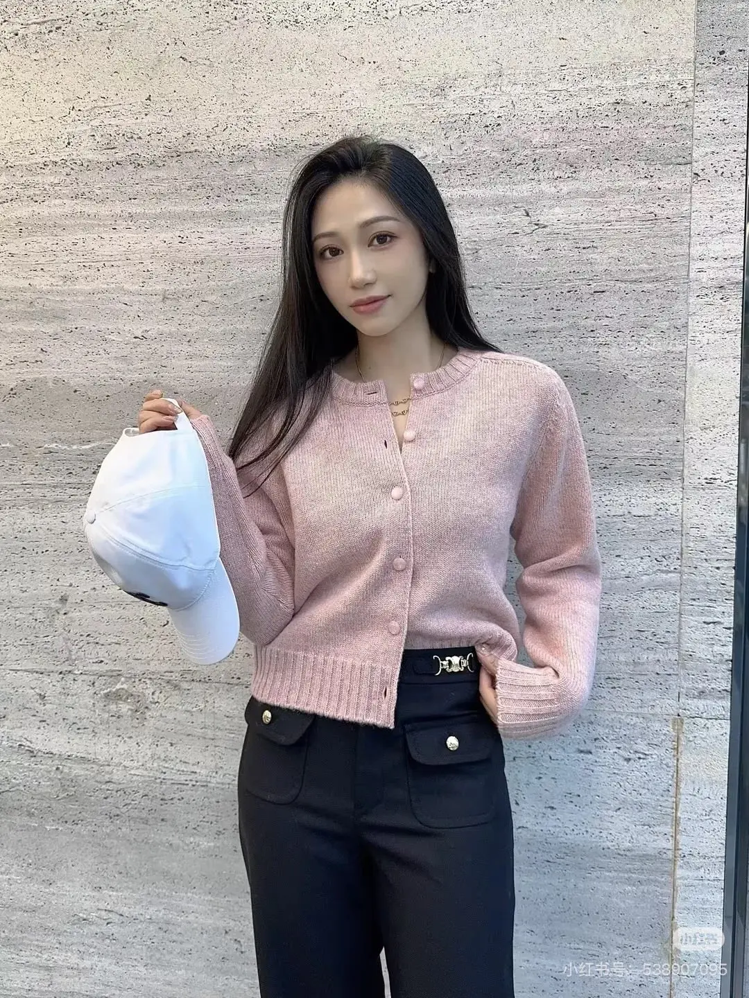 2024 Autumn Winter New Women\'s Vintage Loose Casual Cashmere Cardigan Long Sleeve Pink Single Breasted Knitted Sweater Coat F856