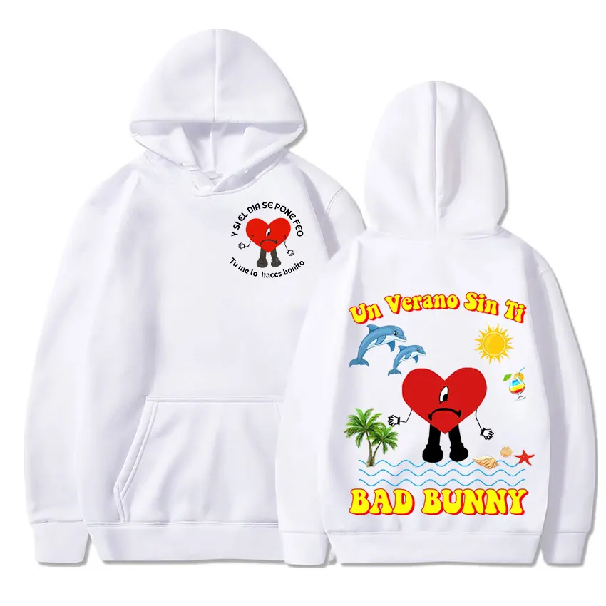 

Bad Bunny Men's and Women's Printed Hoodie Street Long Sleeve Autumn Fashion Men's Hip Hop Long Sleeve Hoodie Casual Pullover