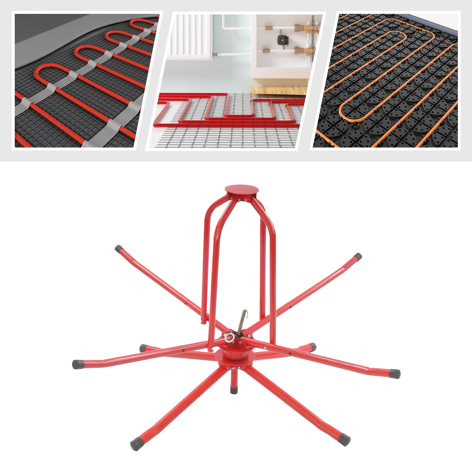 Enrouleur de tuyaux de chauffage par le sol 200 kg, dérouleur de tuyaux pour système de chauffage radiant hydraulique au sol