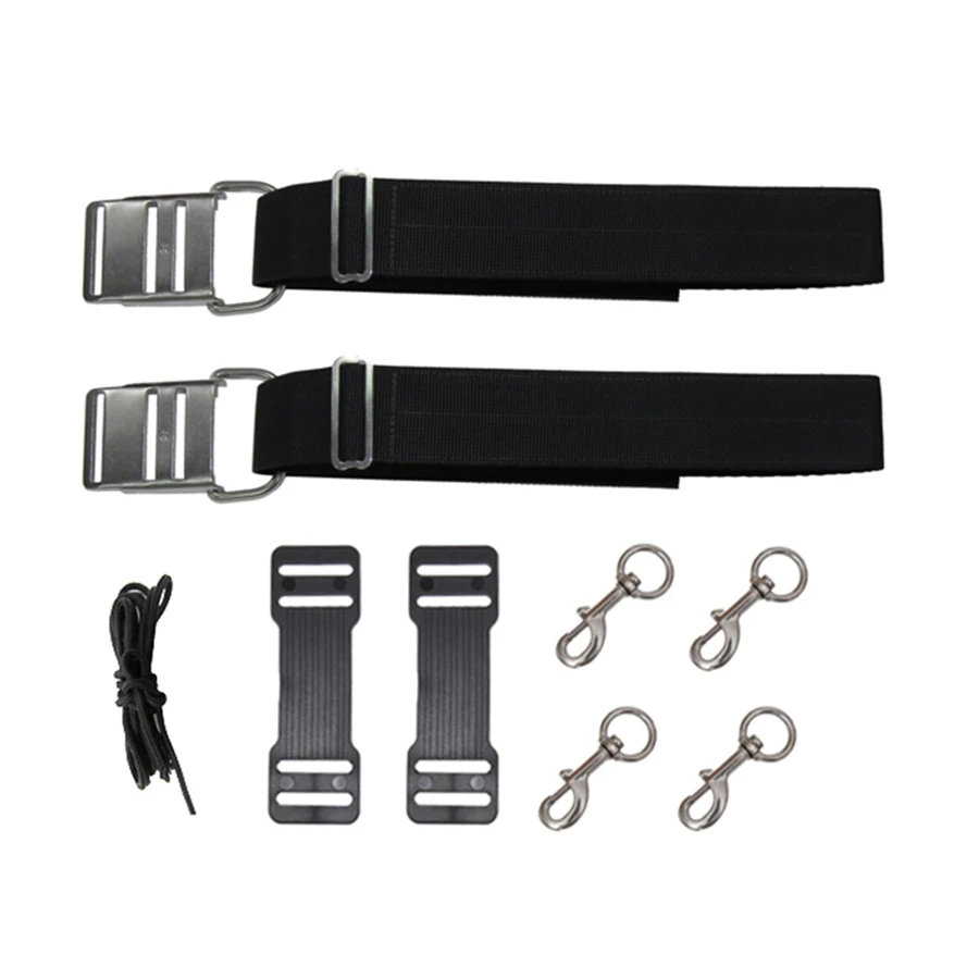 Scuba Diving Tank Sidemount Cylinder Strap Weight Belt Webbing with Buckle Black