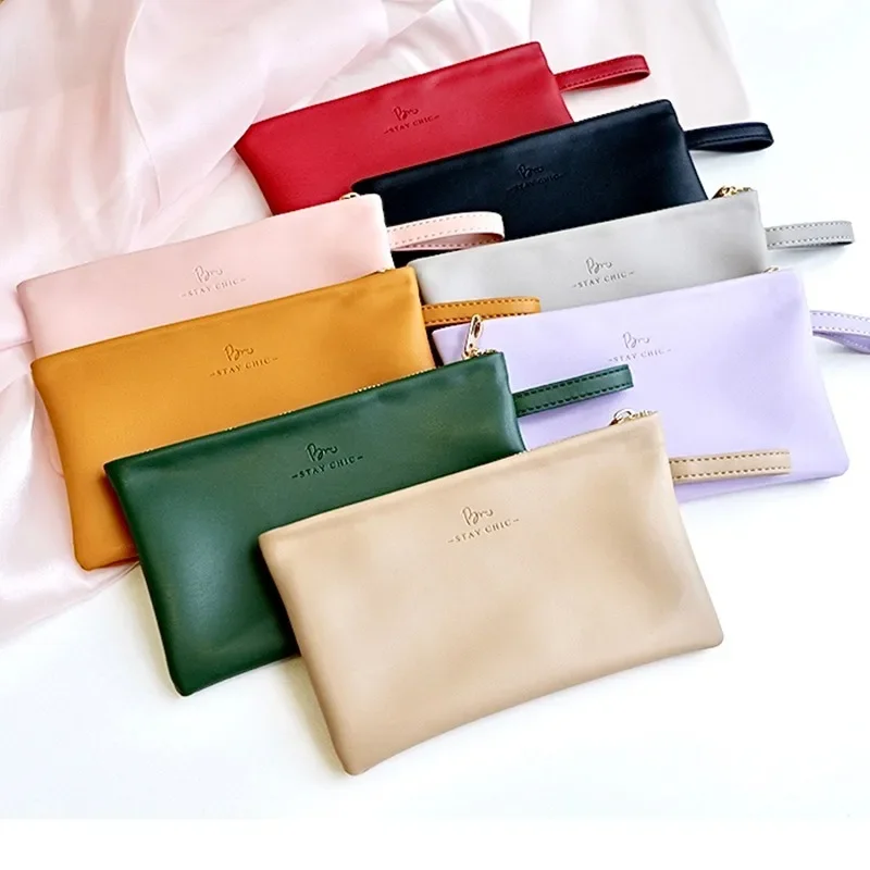 Advanced Sense Ins Wind Portable Makeup Bag Coin Wallet Mouth Red Envelope Soft Leather Mini Pocket Bag Coin Wallet