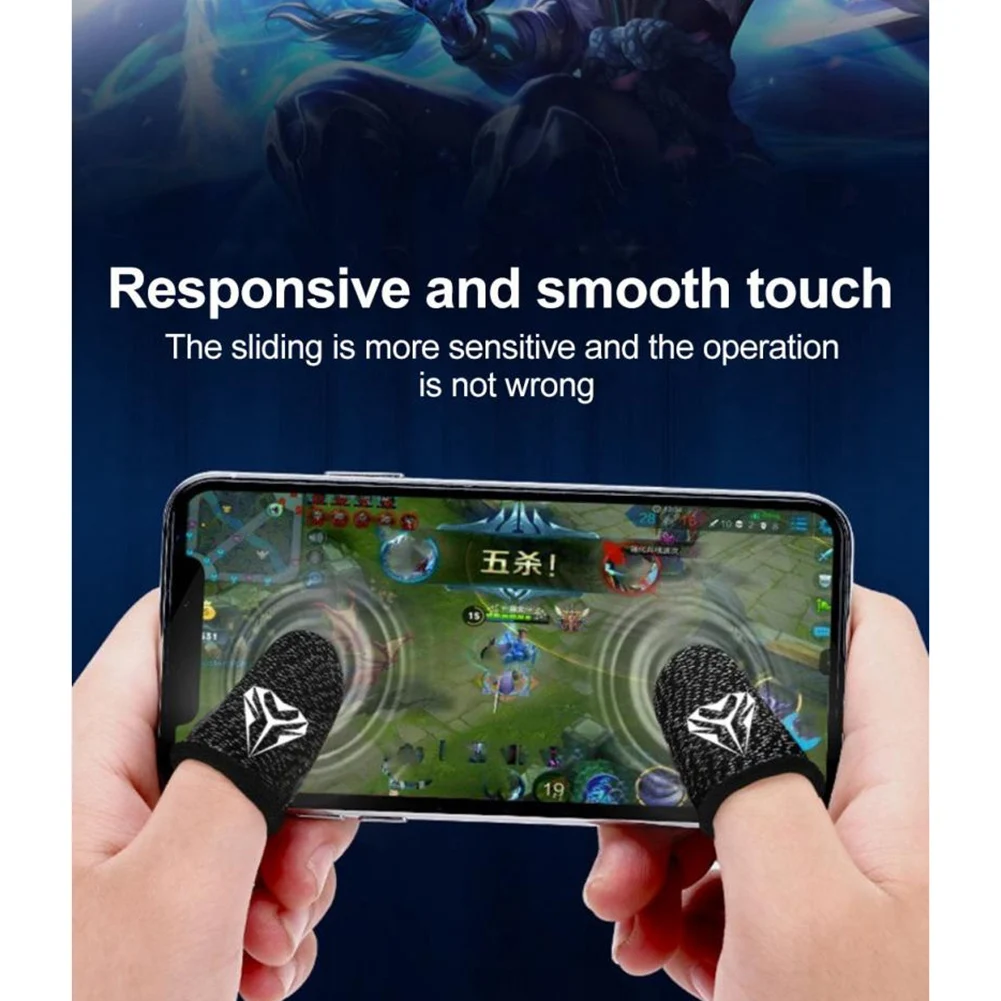 Dedo De Jogo De Fibra Elétrica, 28 Manga De Malha, Fingertips Respiráveis para Jogos Móveis PUBG, Supercondutores, 10Pcs