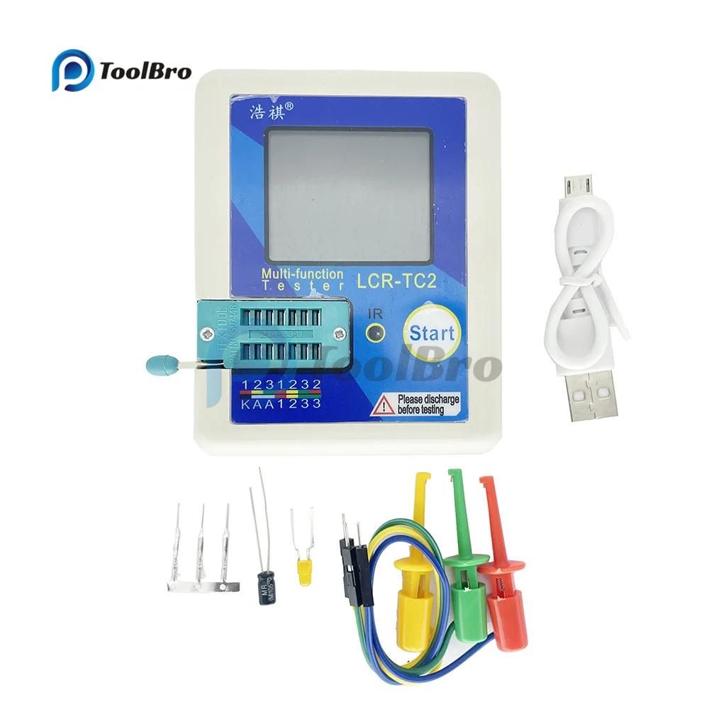 Multifuncional Diode Triode Capacitância Medidor Atualizado de Alta Precisão Esr Tft Backlight Transistor Tester Lcr Lcr-tc2