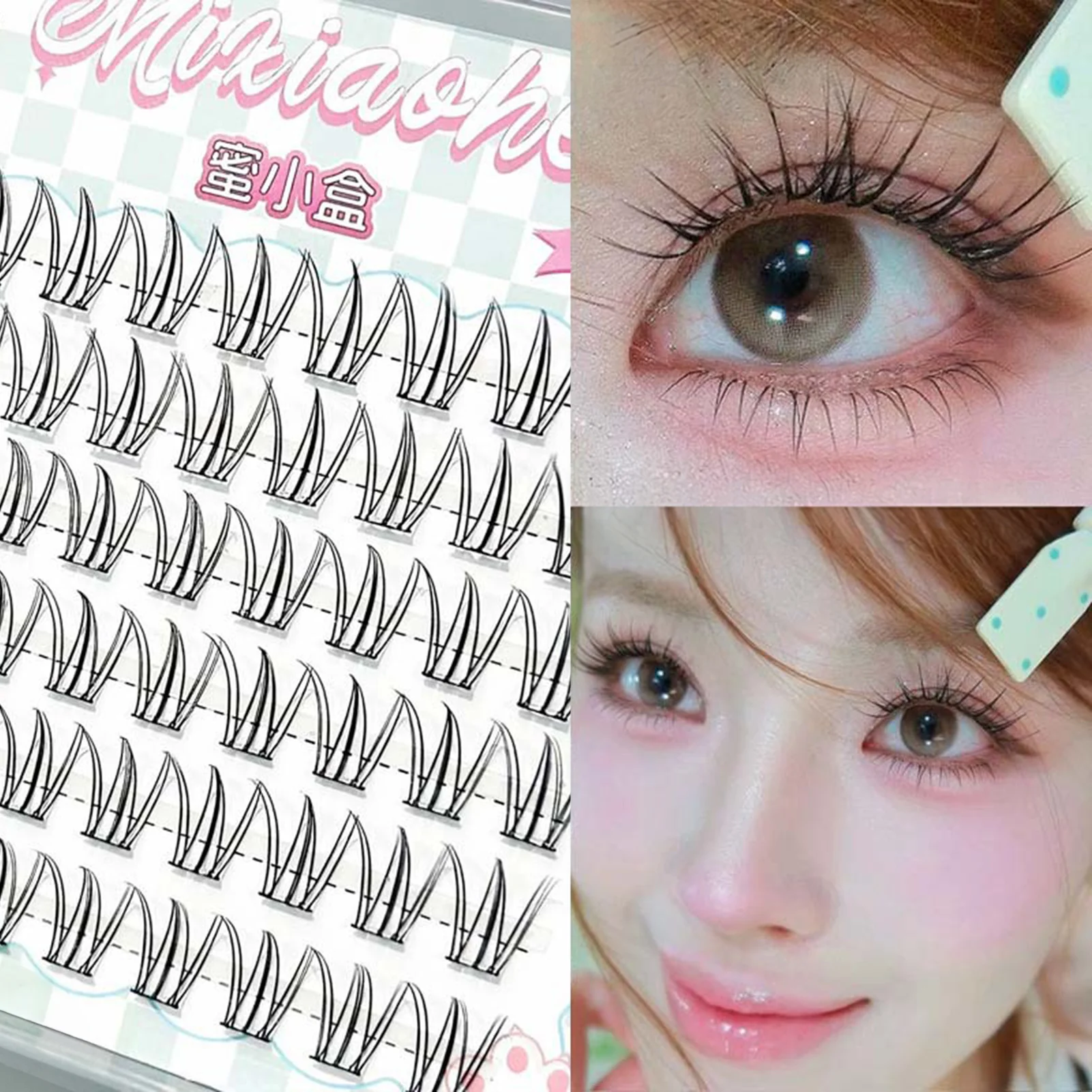 Estensioni delle ciglia noglue Ciglia finte naturali 12mm Stile coreano Ciglia a grappolo perfettamente soffici per trucchi da donna