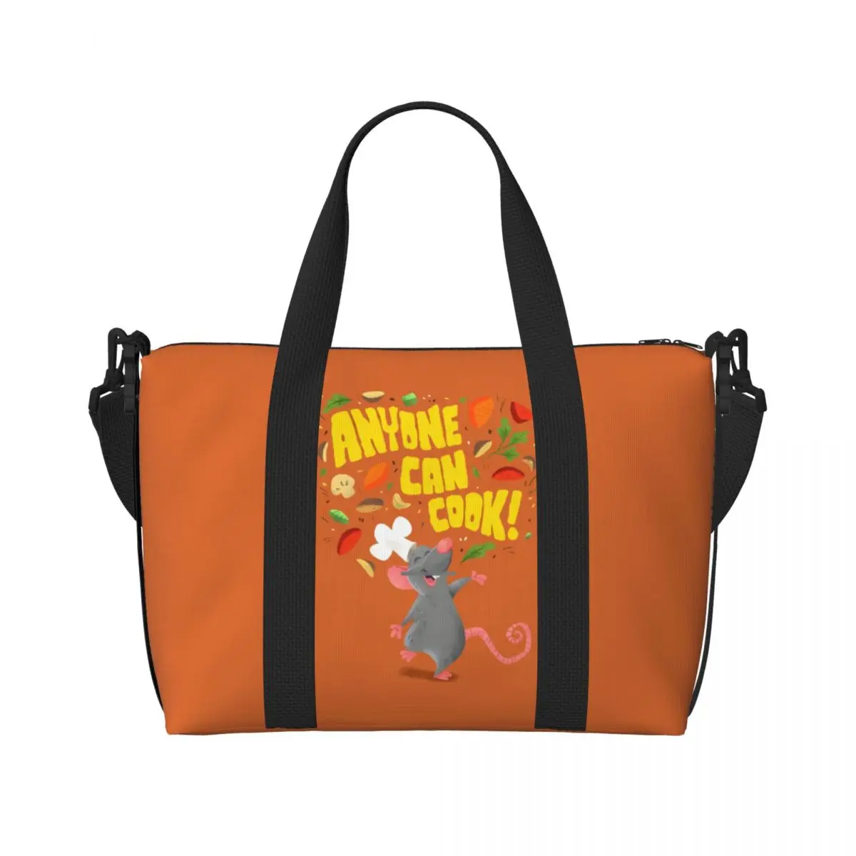 

Изготовленная на заказ пляжная большая сумка Рататуй для женщин, анимационные пляжные дорожные сумки с большим отделением для спортзала