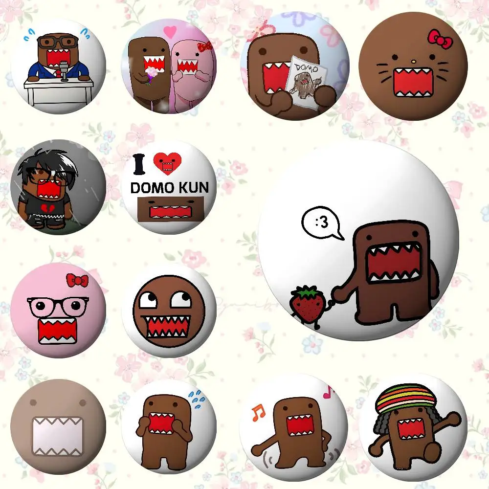 Cute D-Domo Kun Badges Tinplate Soft Button Pin Brooch Metal Badge Custom Jewelry Accessories Hat Bag Lapel