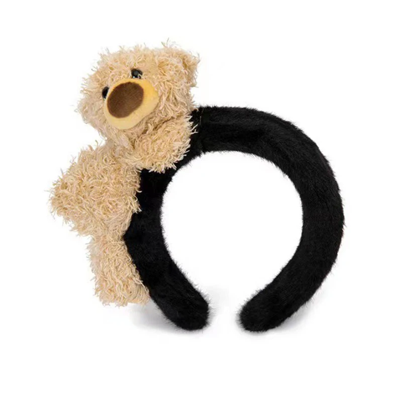 

Cute Girls Plush Hair Hoop Wide Cartoon Rabbit Bear Hairband Female Sweet Face Wash Daily Wear Hair Accessories