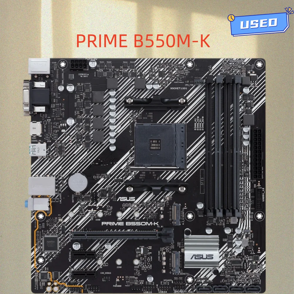 Asus PRIME B550-M-K motherboard AM4 interface supports Ryzen 3/4/5 series DDR4 dual slot, dual M.2 PCIe 3.0