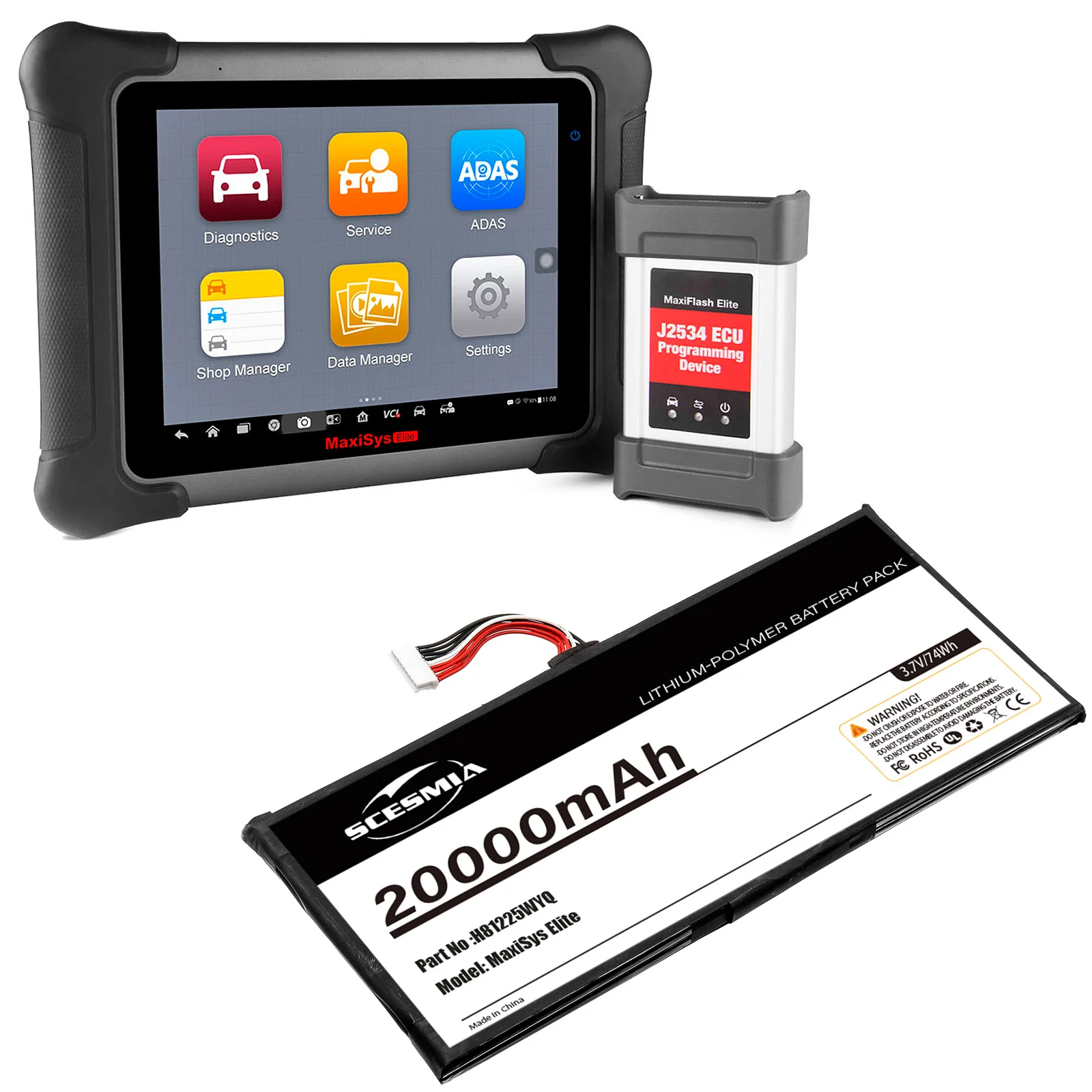Diagnostic Scanner Battery 3.7V/20000mAh H81225WYQ,VK398282PL for Autel MaxiSys Elite