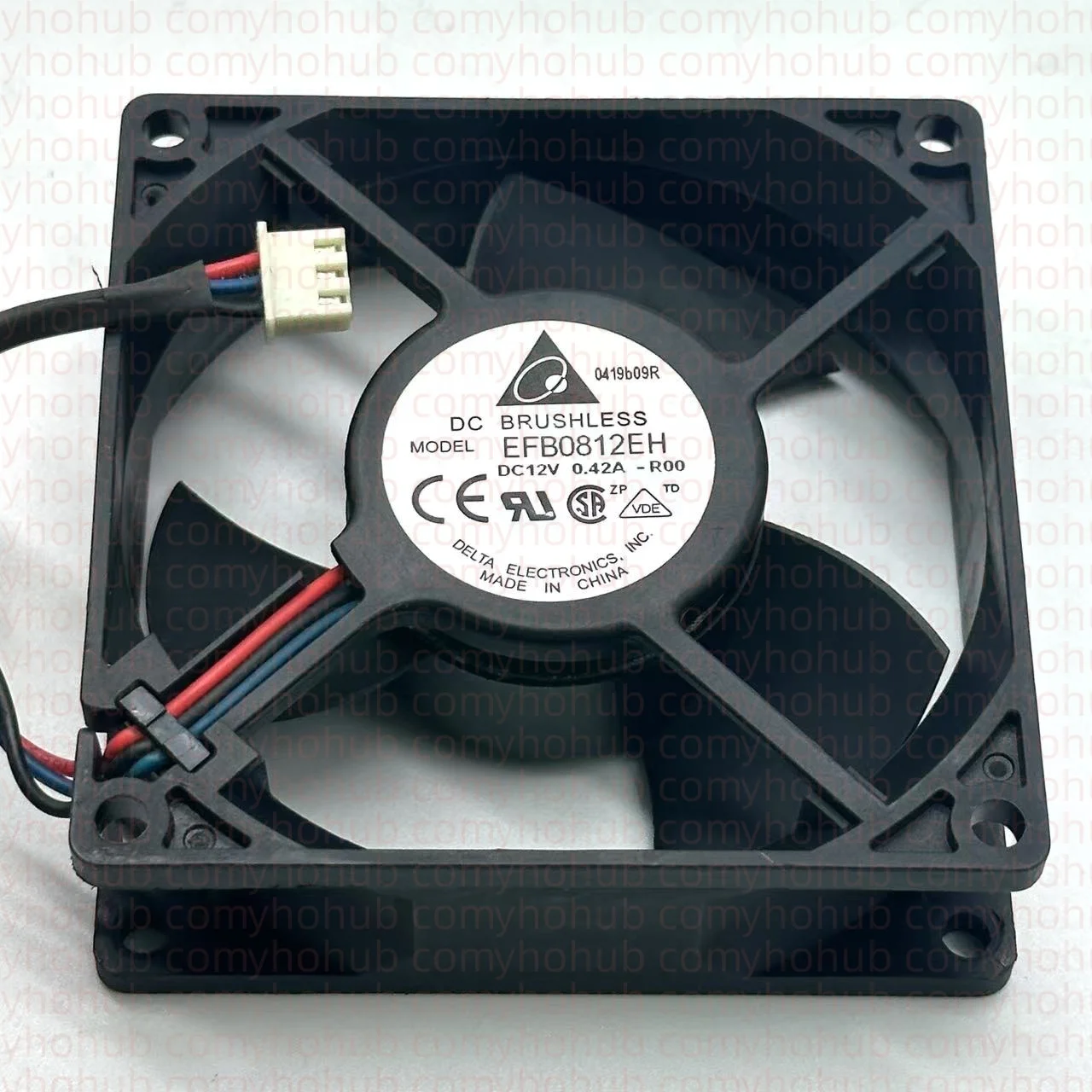 Delta Electronics EFB0812EH R00 DC 12V 0.45A 80x80x25mm Server Cooling Fan