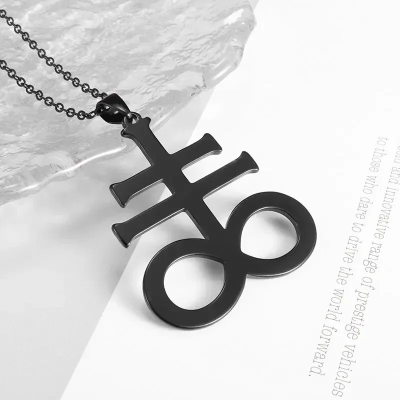 Stainless Steel Demonic Rune Amulet Pendant Necklace for Men Women Fashion Charm Jewelry