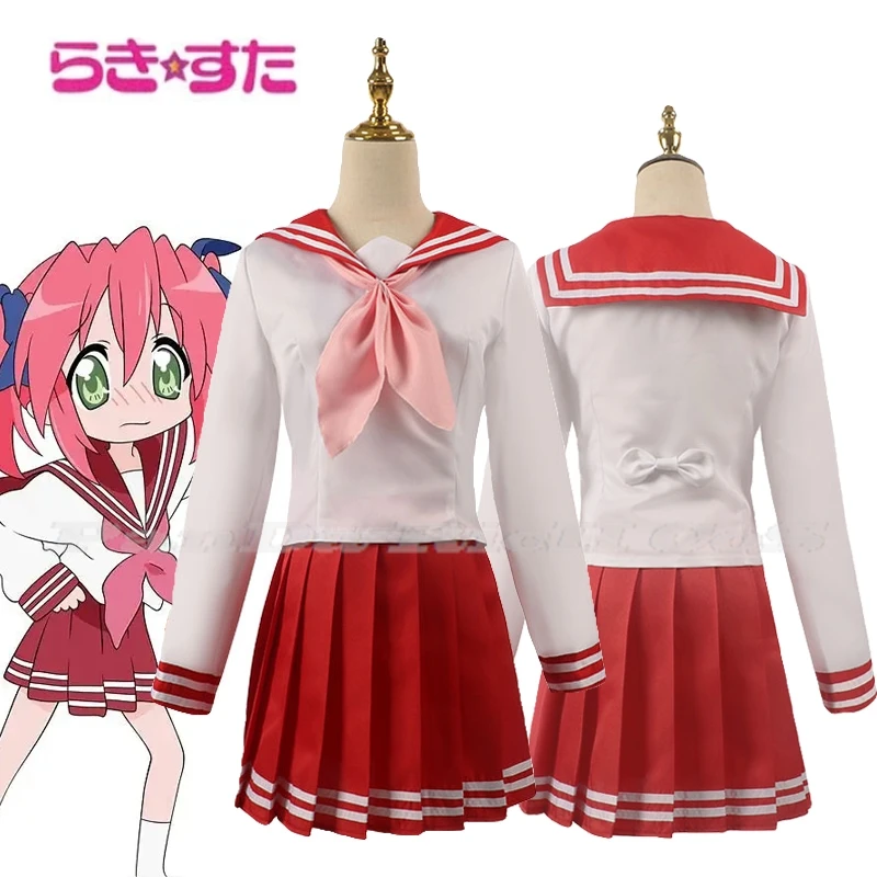 

Anime Lucky Star Izumi Konata Hiiragi Kagami Cosplay Adult Women JK Uniform Shirt Skirt Sailor Suits Halloween Party Clothes