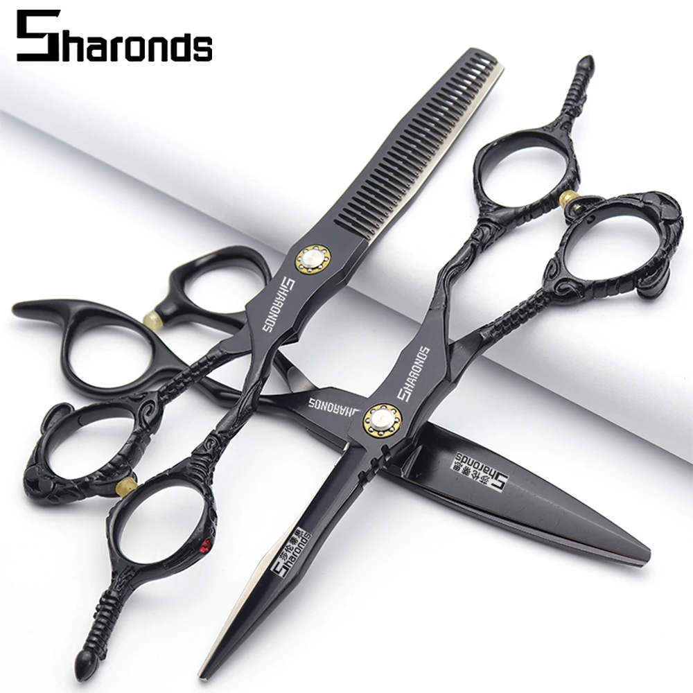 SHARONDS Myth Wukong Design Hairdressing Professional Scissors Barber Specialized Shear 6 Inch Hairdresser Clipper Hair Scissors