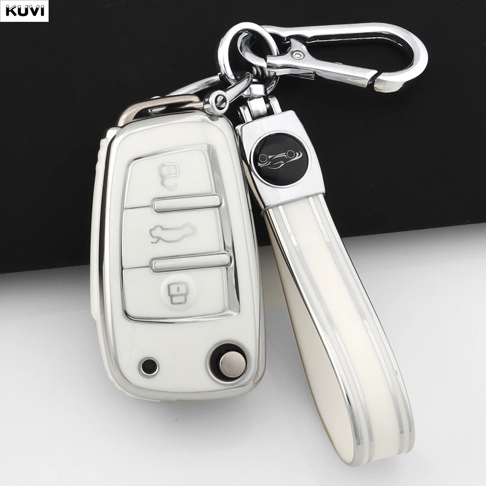 لأودي A1 A3 8P 8L A4 A5 B6 B7 A6 A7 C5 C6 4F Q3 Q5 Q7 Q8 TT S3 S4 S6 RS موضة بولي يوريثان سيارة الوجه مفتاح غطاء قذيفة الملحقات