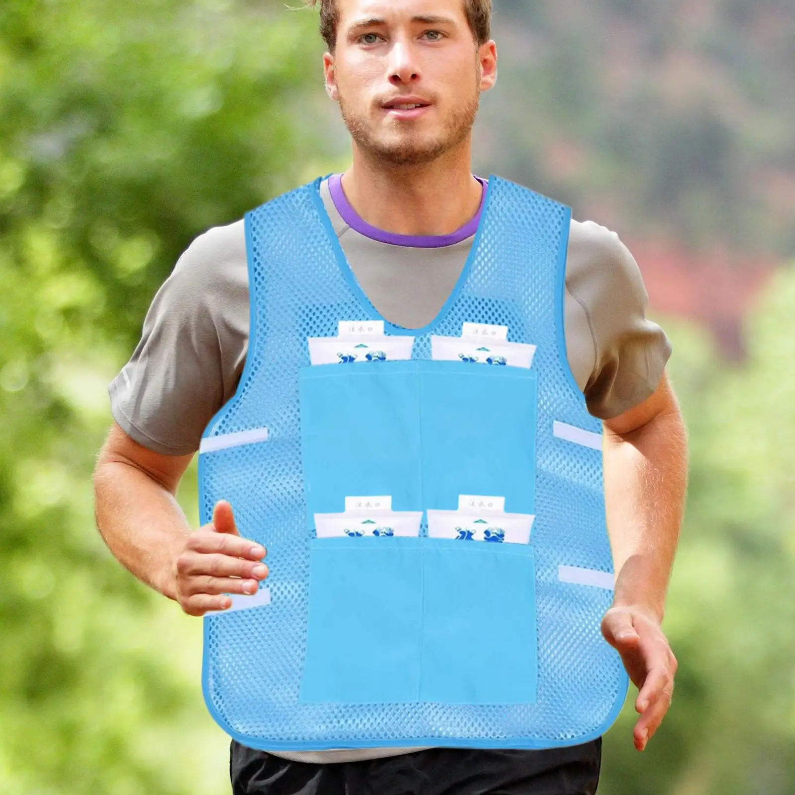 Cool Vest Fast Cooling Vest with 8 Ice Packs Wearable Personal Cooler Gadgets Cold Clothes for Summer Outdoor Sports Travel Work