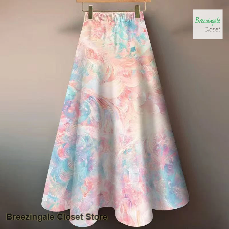 New Chinese national style printing and dyeing floral skirt female spring and summer fashion elegant leisure fishtail skirt