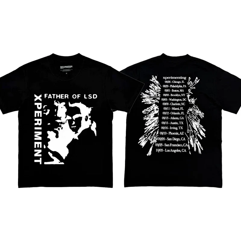 New Men Ken Carson Father of LSD Xperiment Tour T Shirts T-Shirt Hip Hop Skateboard Street Cotton T-Shirts Tee Top US size H7