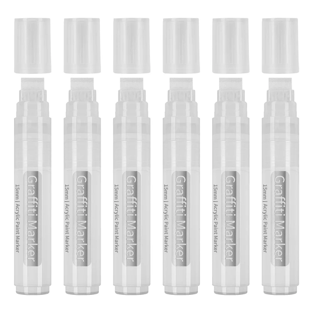 Durable Plastic Marker DIY Wear Resistant 15mm Wide Tip Large Acrylic Paint Pens Non Fading Large Acrylic Pen Student