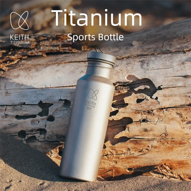 Bouteille d'eau de sport Keith Titanium avec manchon de protection thermique 400/550/700ml légère, étanche et sans BPA pour l'extérieur