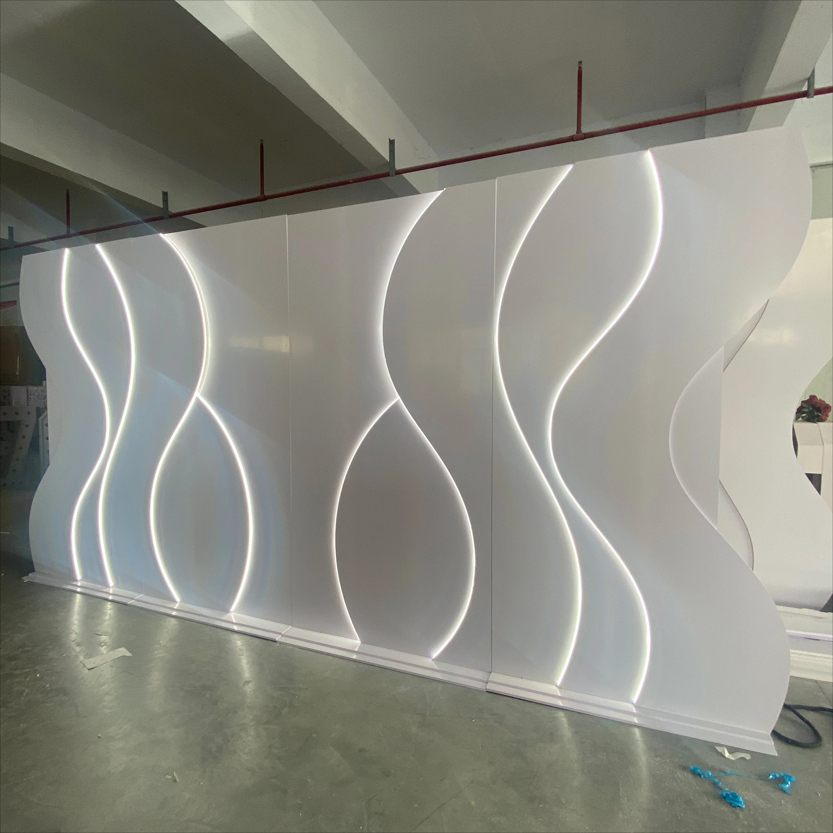 Luxury wedding background luminous white PVC acrylic rectangular arched background stage decoration background wall