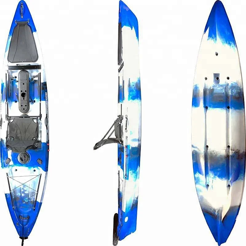 1 Person Sea Fishing Kayak With Durable Plastic Hull Sit-On-Top Design Eco-Friendly & Lightweight