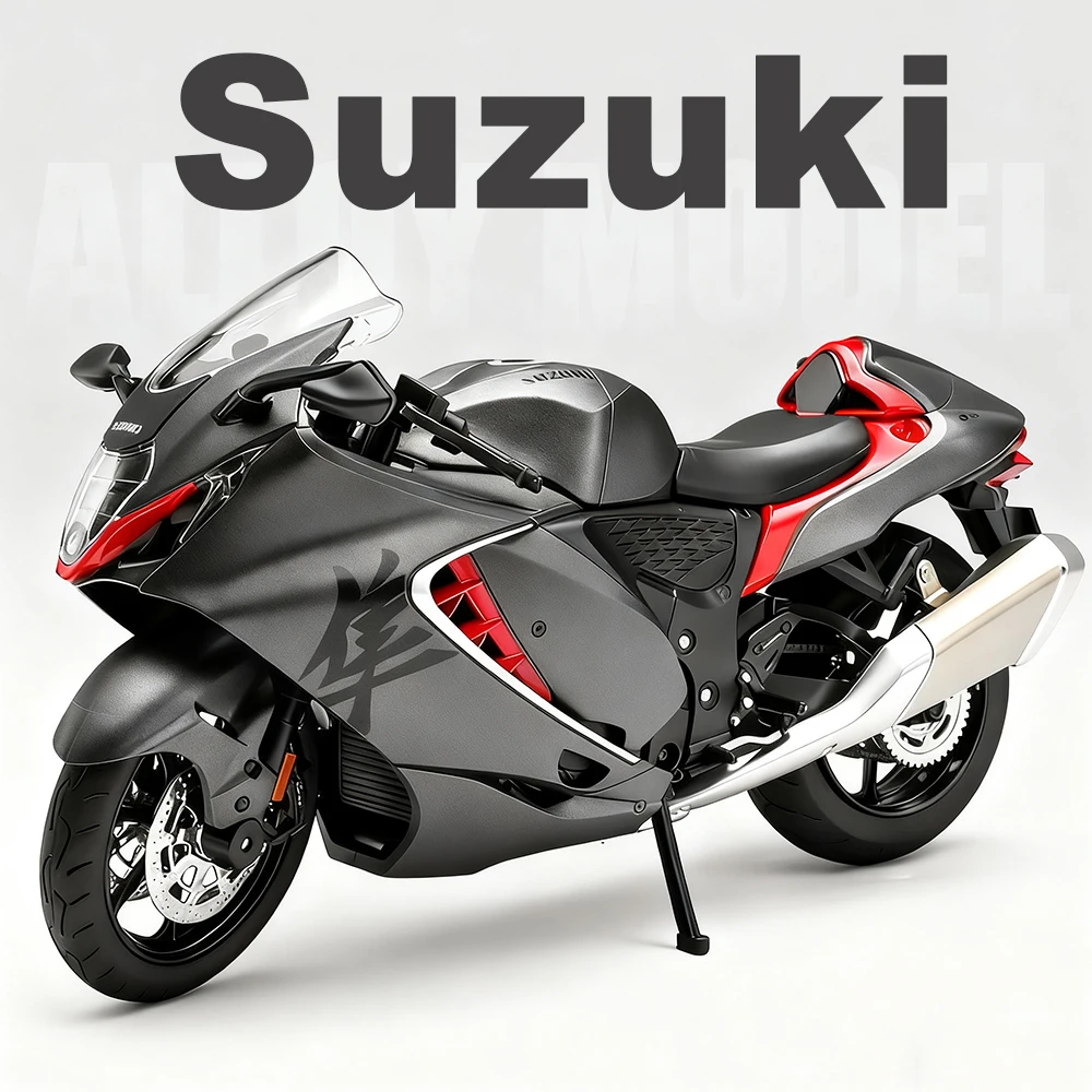 

1:12 Suzuki Hayabusa GSX1000R Miniature Car Toys Alloy Diecast Model Shock Absorption Front-wheel Steering Vehices for Boy Gifts