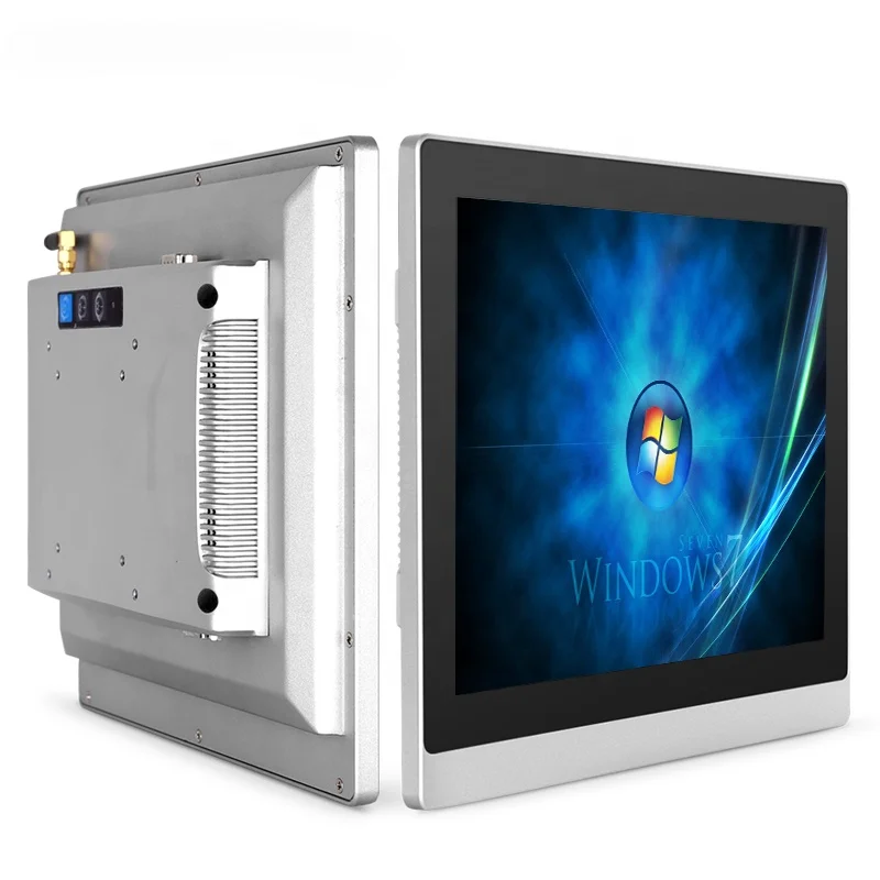 Fanless ip65 waterproof 24V embedded VESA mount ipc production control screen panel industrial all in one pc