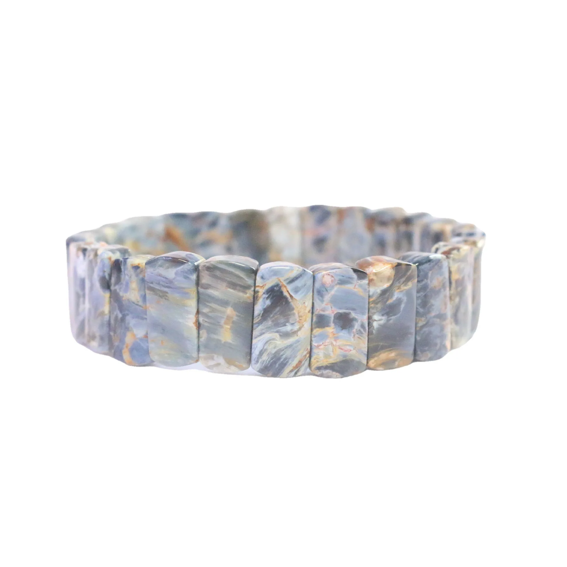 Natural Pietersite Bracelet Storm Lightning Pattern Flat Slab Bracelet Women Crystal Jewelry Gift Wholesale
