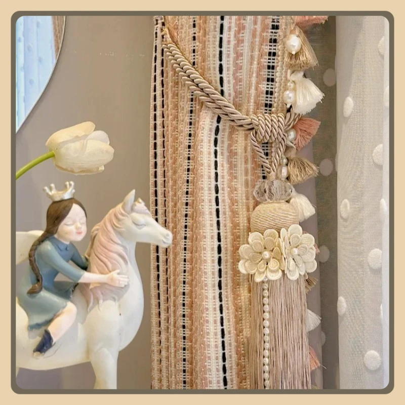 

Custom Size！！Fairytale Candy Vintage Pink Girls Cute Curtains for Living Dining Room Bedroom Children's Room French Heart