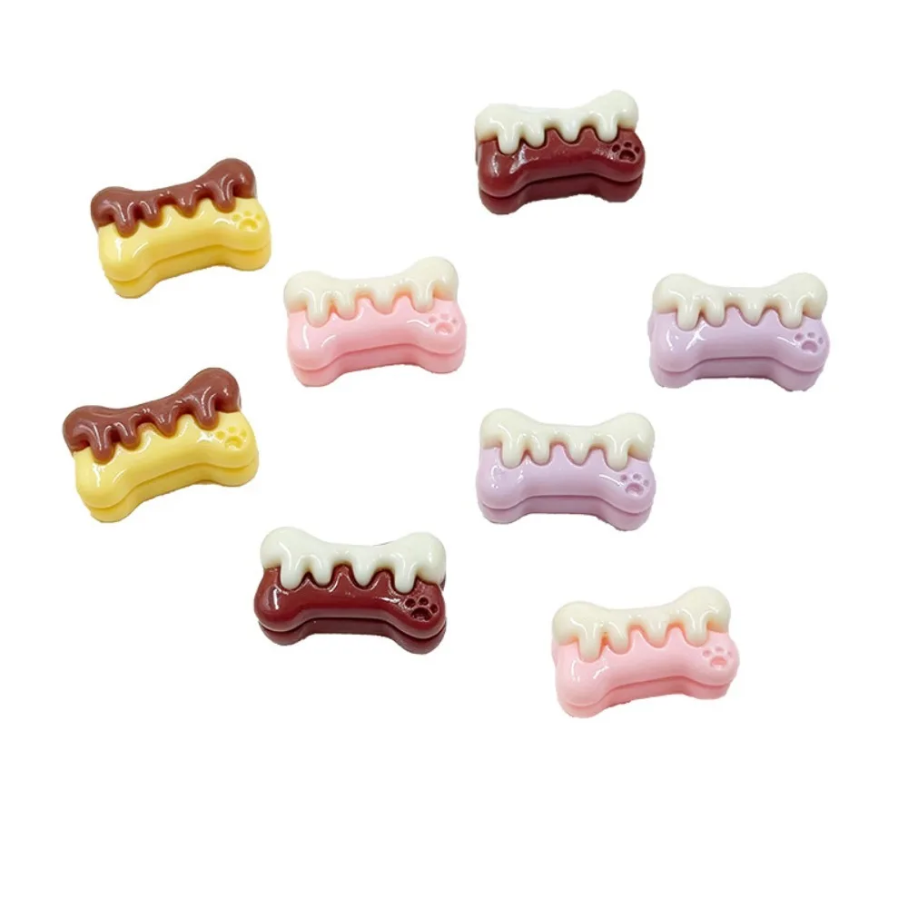 10Pcs New Cute Resin Mini Dog Bone Series Flat Back Manicure Parts Embellishments For Hair Bows Accessories