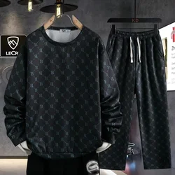 Casual Men's Set, Enlarged Autumn Style Hoodie and Pants Two-piece Set