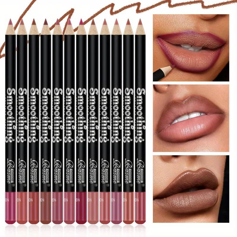 12-color Lip Liner Matte Lipstick Pencil Long-lasting Makeup Lip Liner Valentine gift 12pcs