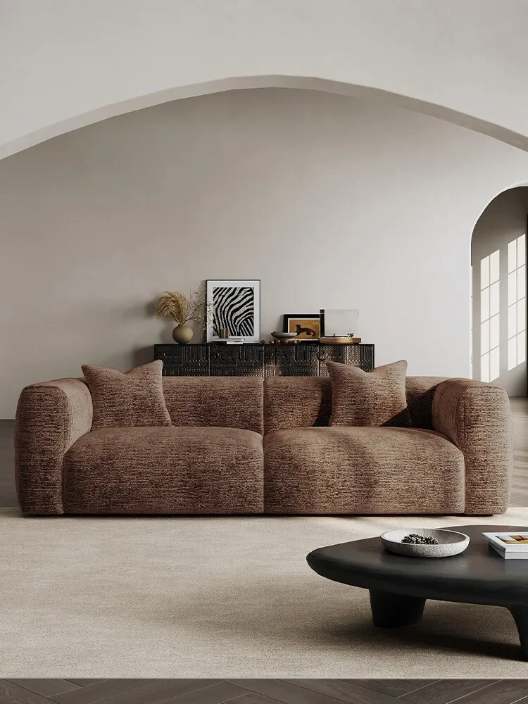 LXLazy Wind gerade Reihe großes weißes Sofa 2025, neues modernes Chenille-Samt-StoffsofaSSS