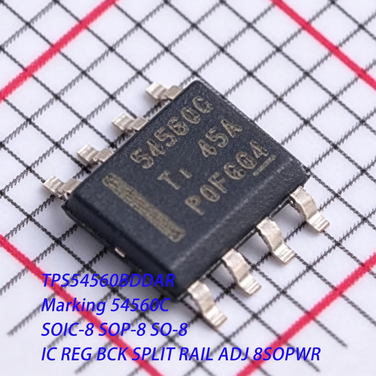 5PCS TPS54560BDDAR Marking 54560C SOIC-8 SOP8 SO-8 Buck Type 5A 4.5V~60V 800mV~58.8V NEW Original Chip IC REG BCK SPLIT RAIL ADJ