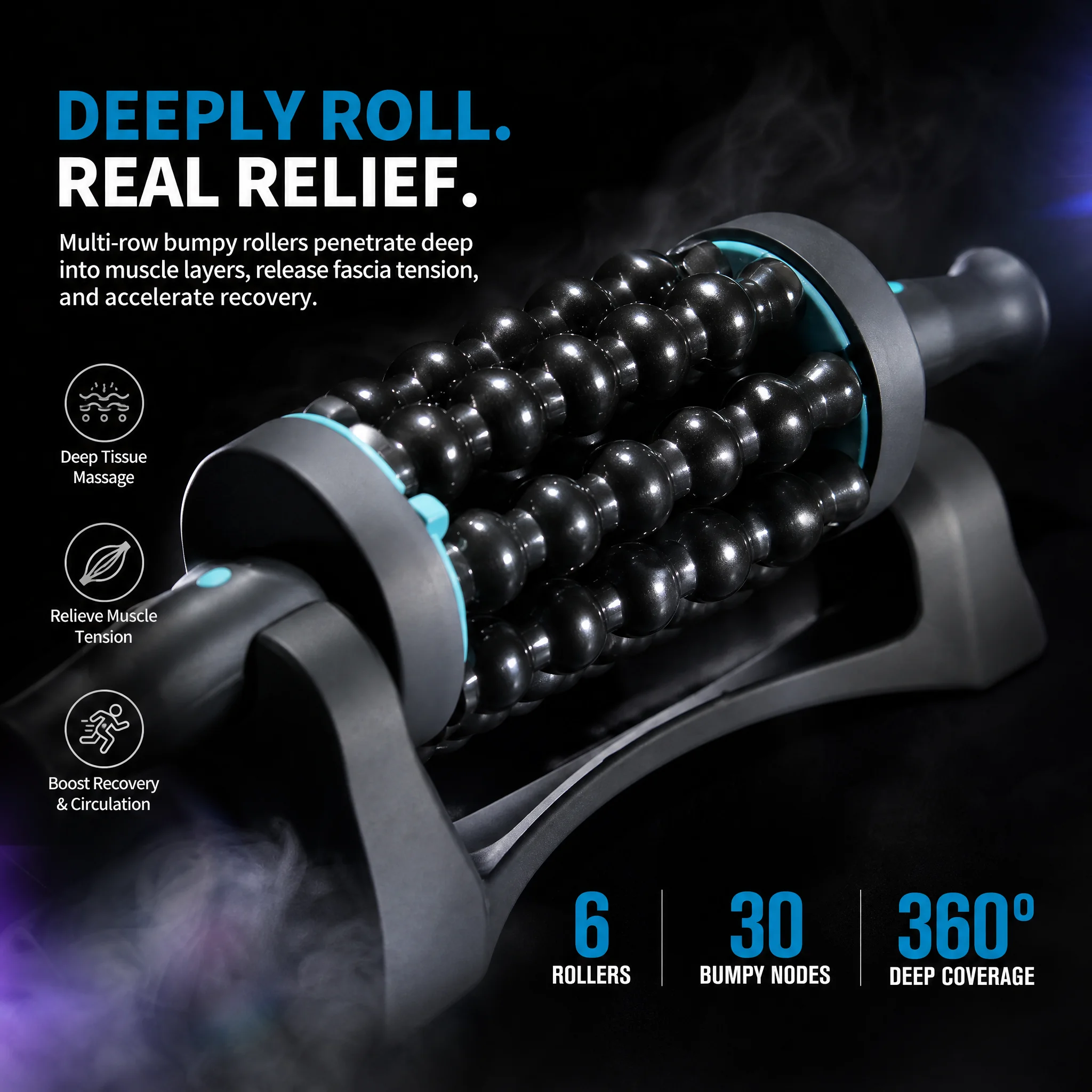 Vibrating Muscle Roller Massager Electric Massage Stick with Stand Deep Tissue Muscle Recovery for Fitness Gym Leg Back Relax