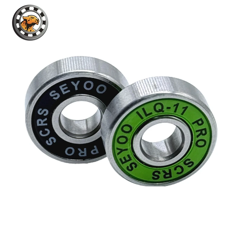 8 Uds 608RS ILQ-11 verde 8x22x7mm rodamientos de rueda de patines sello de ranura profunda ABEC-9 rodamientos de bolas en miniatura para monopatín