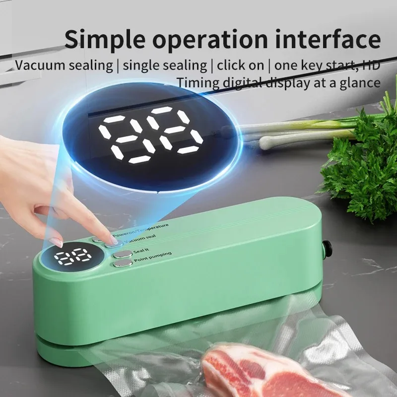 Portable USB charging vacuum sealer - a multifunctional food sealer with sealing, external suction, and inflation functions,